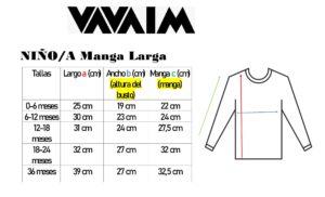 POLERA MANGA LARGA NIÑO TALLAS