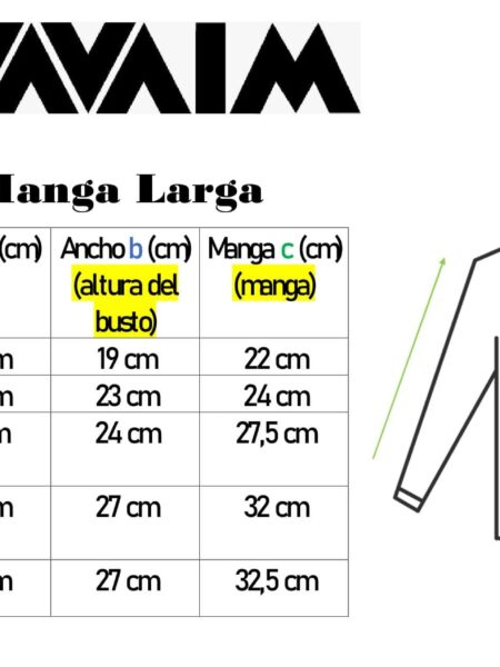 POLERA MANGA LARGA NIÑO TALLAS