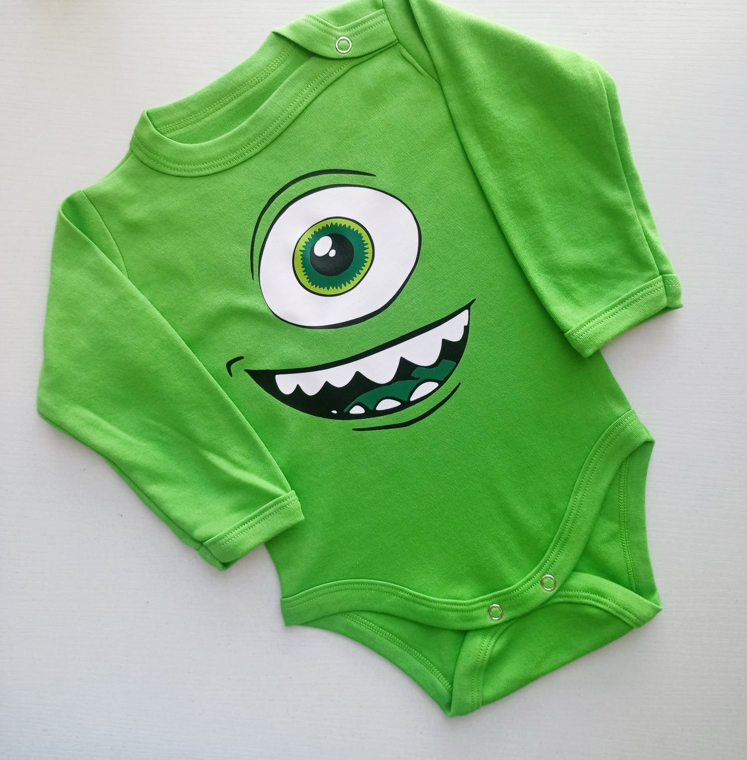 Body de Monster University verde de manga corta para bebé niño