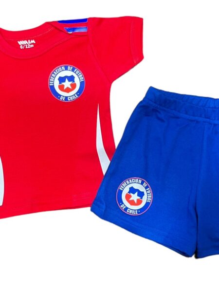 Conjunto Bebé. Short+ Polera o Body Selección de fútbol de Chile