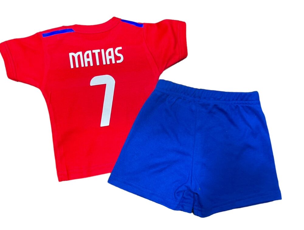 Conjunto Bebé. Short+ Polera o Body Selección de fútbol de Chile