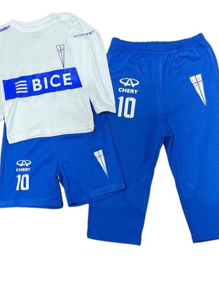 Conjunto Bebé. Short, Buzo+ Polera o Body Universidad Católica