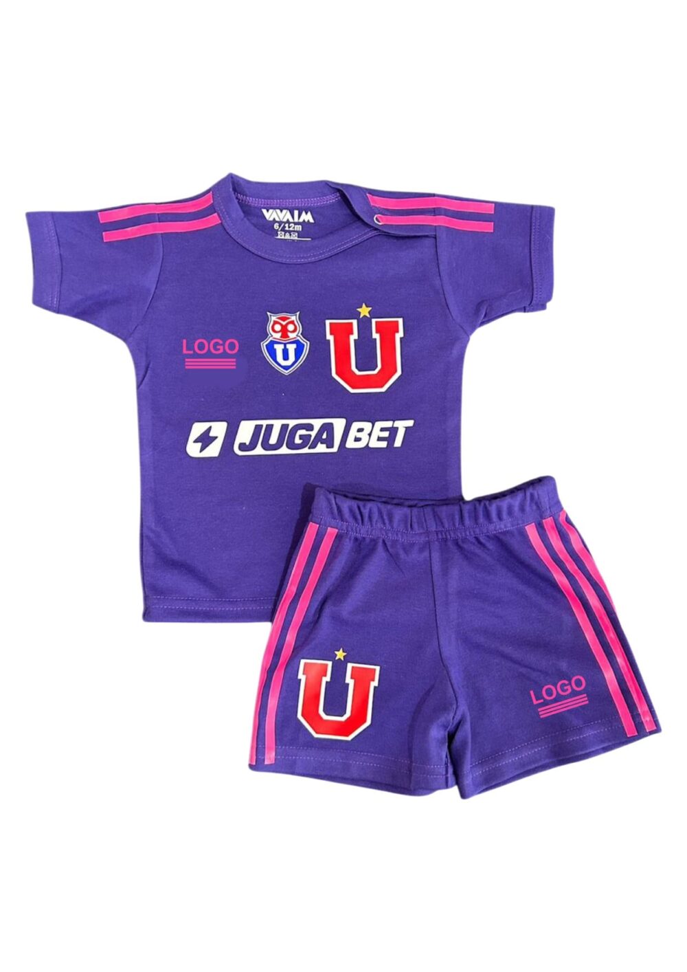 Conjunto Bebé. Short+ Polera o Body Universidad de Chile Tercera Camiseta 2024