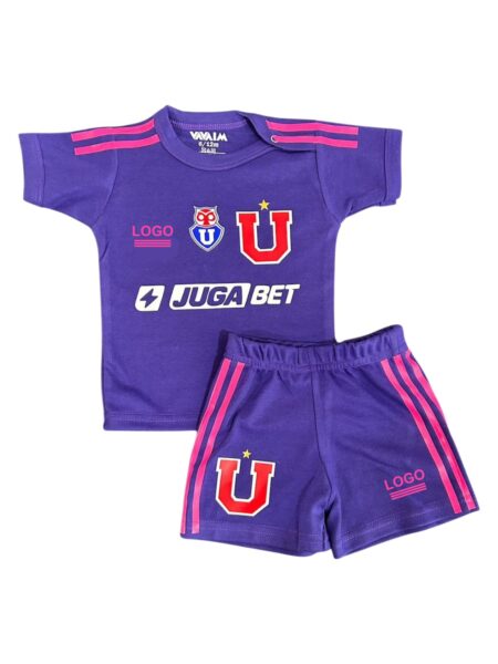 Conjunto Bebé. Short+ Polera o Body Universidad de Chile Tercera Camiseta 2024