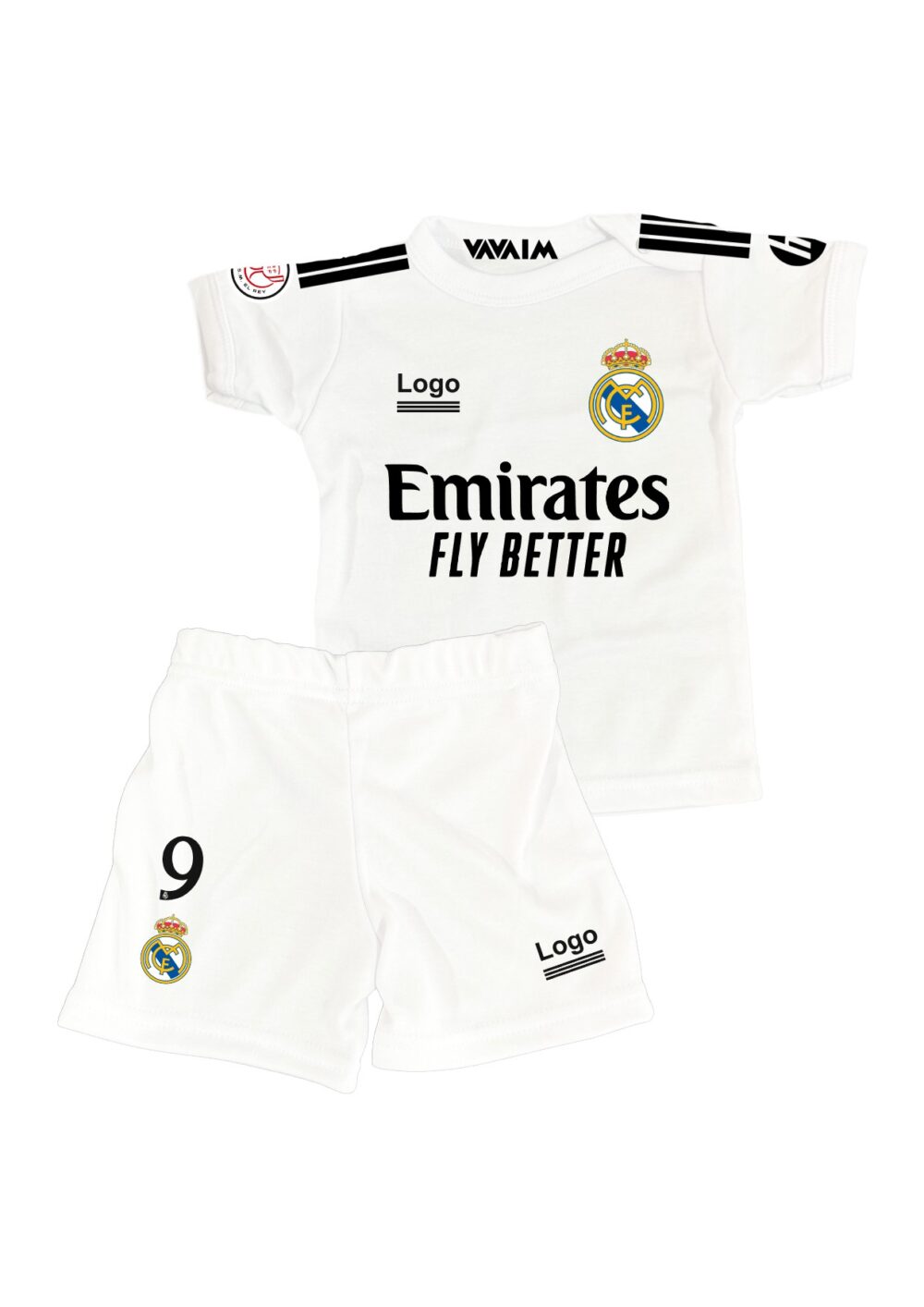 Conjunto Bebé. Short+ Polera o Body Real Madrid