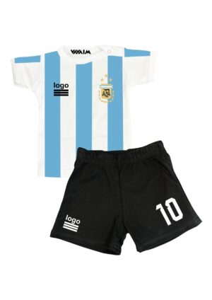 Conjunto Bebé. Short+ Polera o Body Selección de fútbol de Argentina