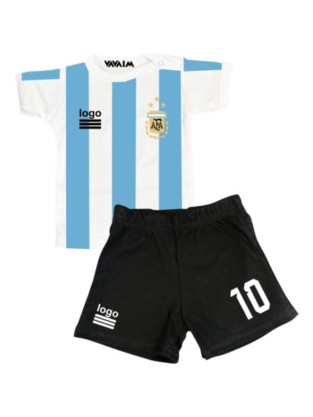 Conjunto Bebé. Short+ Polera o Body Selección de fútbol de Argentina