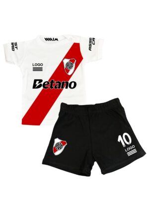 Conjunto Bebé. Short+ Polera o Body Club Atlético River Plate