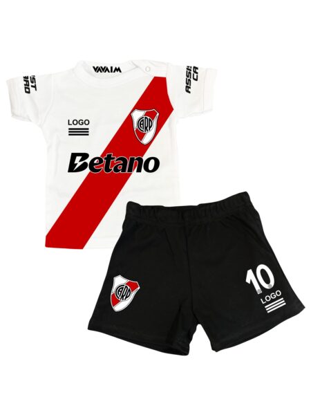 Conjunto Bebé. Short+ Polera o Body Club Atlético River Plate
