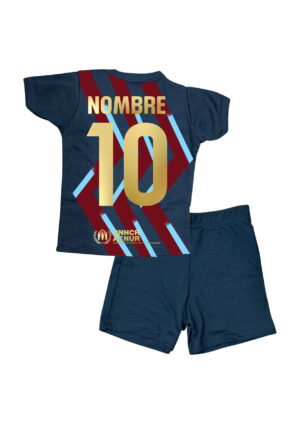 Conjunto Bebé. Short+ Polera o Body Fútbol Club Barcelona